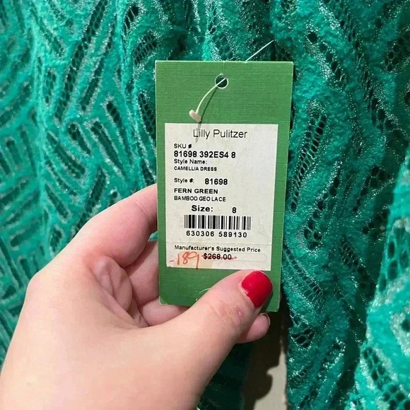 NWT Lilly Pulitzer Camellia Bamboo Geo Lace Dress Size 8 - Picture 5 of 15